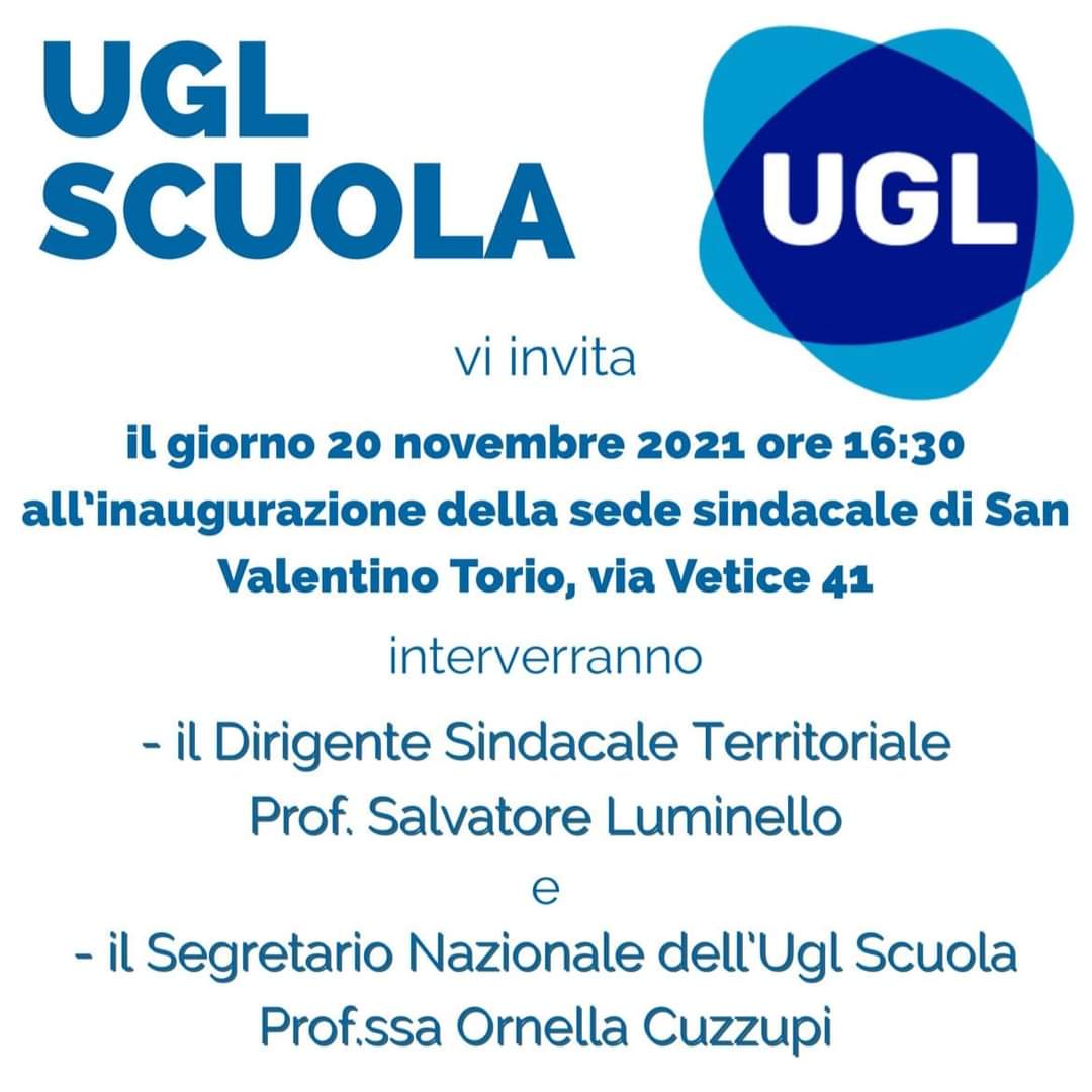 San Valentino Torio: UGL Scuola, inaugurazione sede sindacale