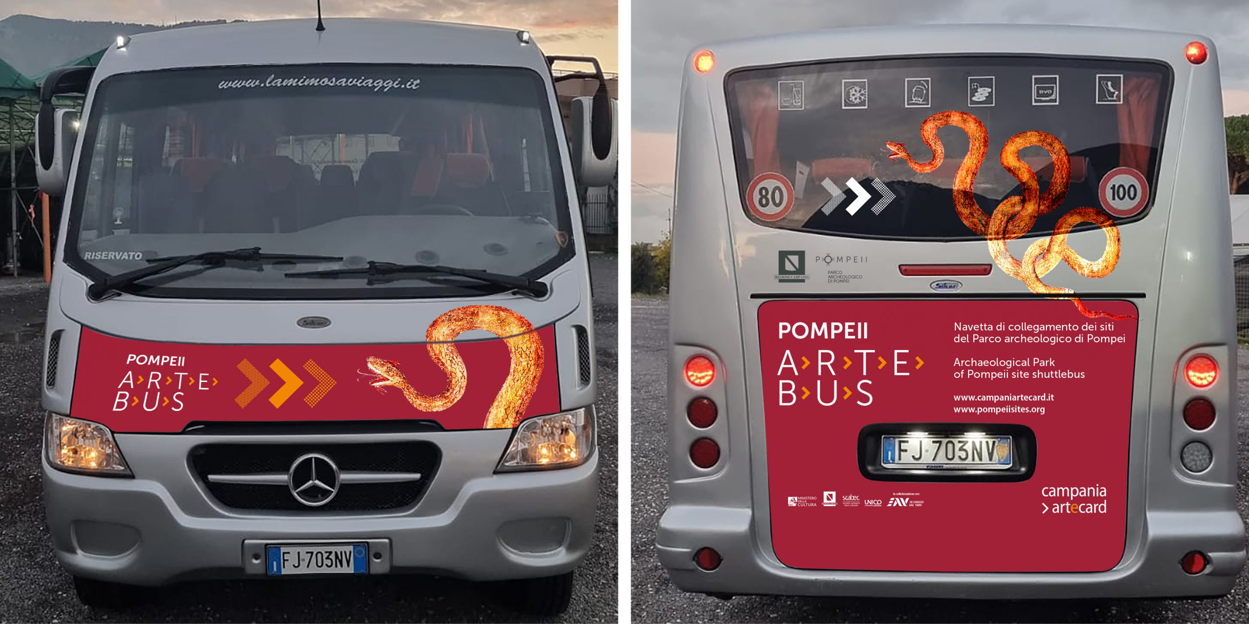 Pompei: Parco Archeologico, Pompeii Artebus, nuovo minibus per visitatori