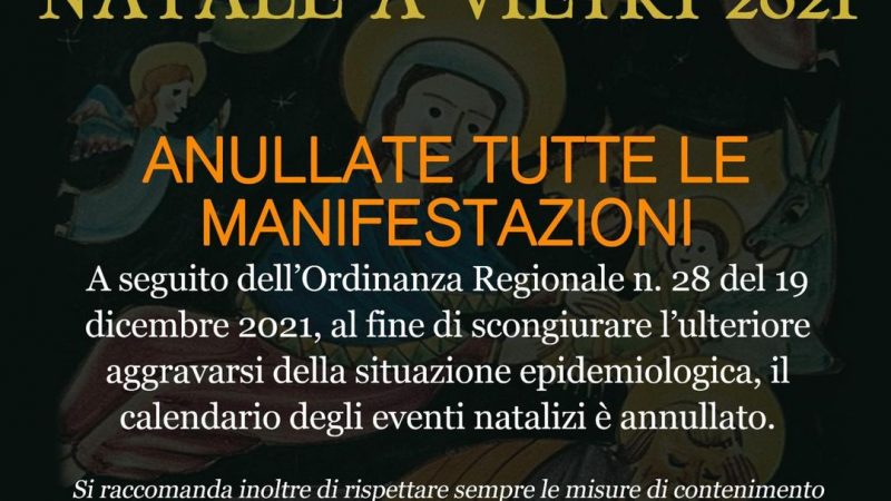 Vietri sul Mare: Coronavirus, 11 nuovi casi positivi, sospesi eventi natalizi