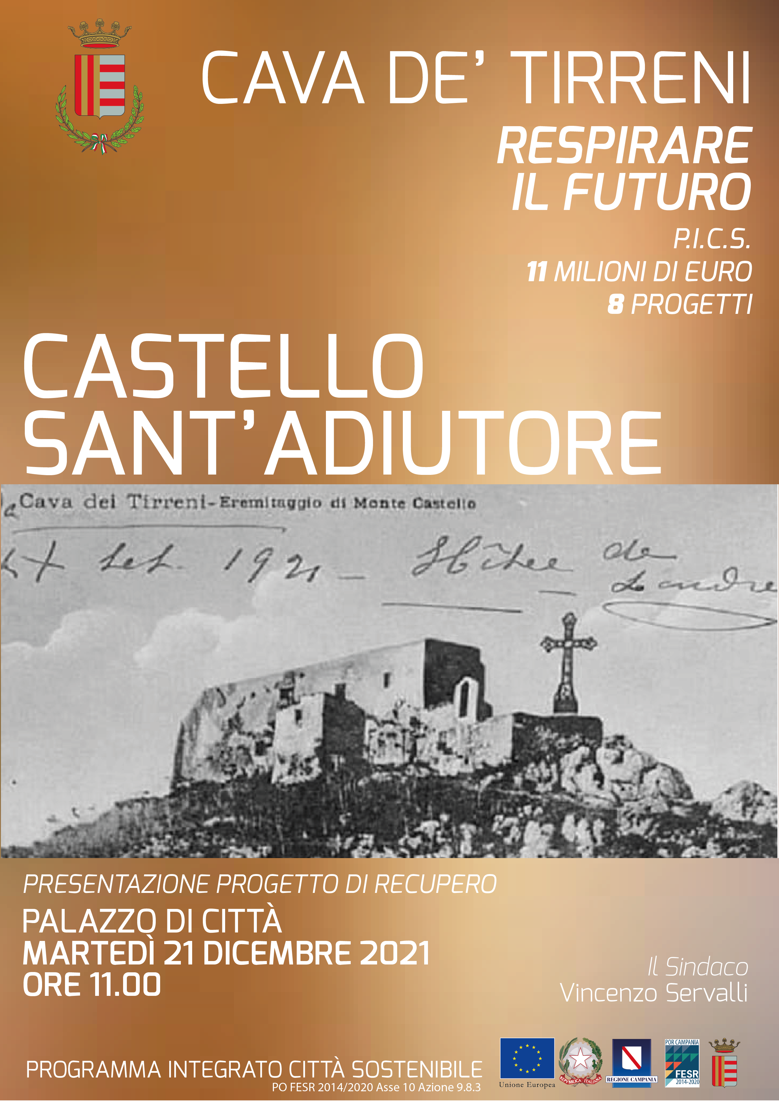 Cava de’ Tirreni: presentazione recupero e rifunzionalizzazione Castello Sant’Adiutore