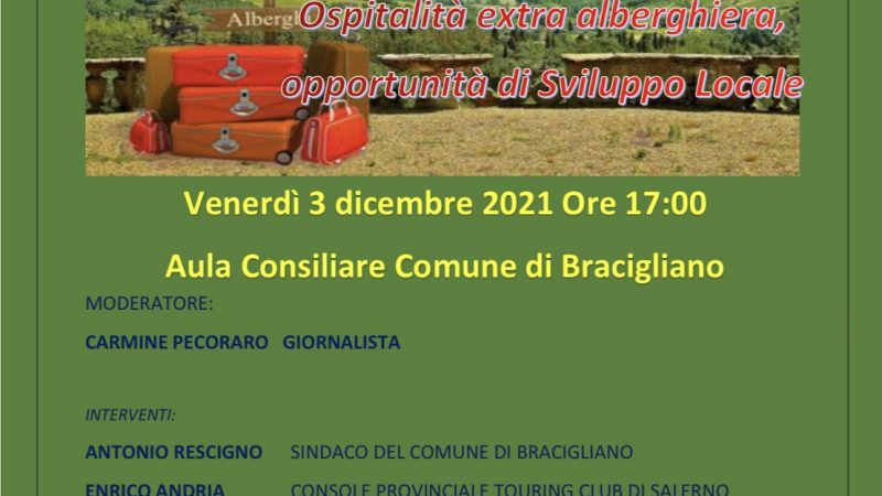 Bracigliano: presentazione libro “Ospitalità extra alberghiera, opportunità di sviluppo locale”