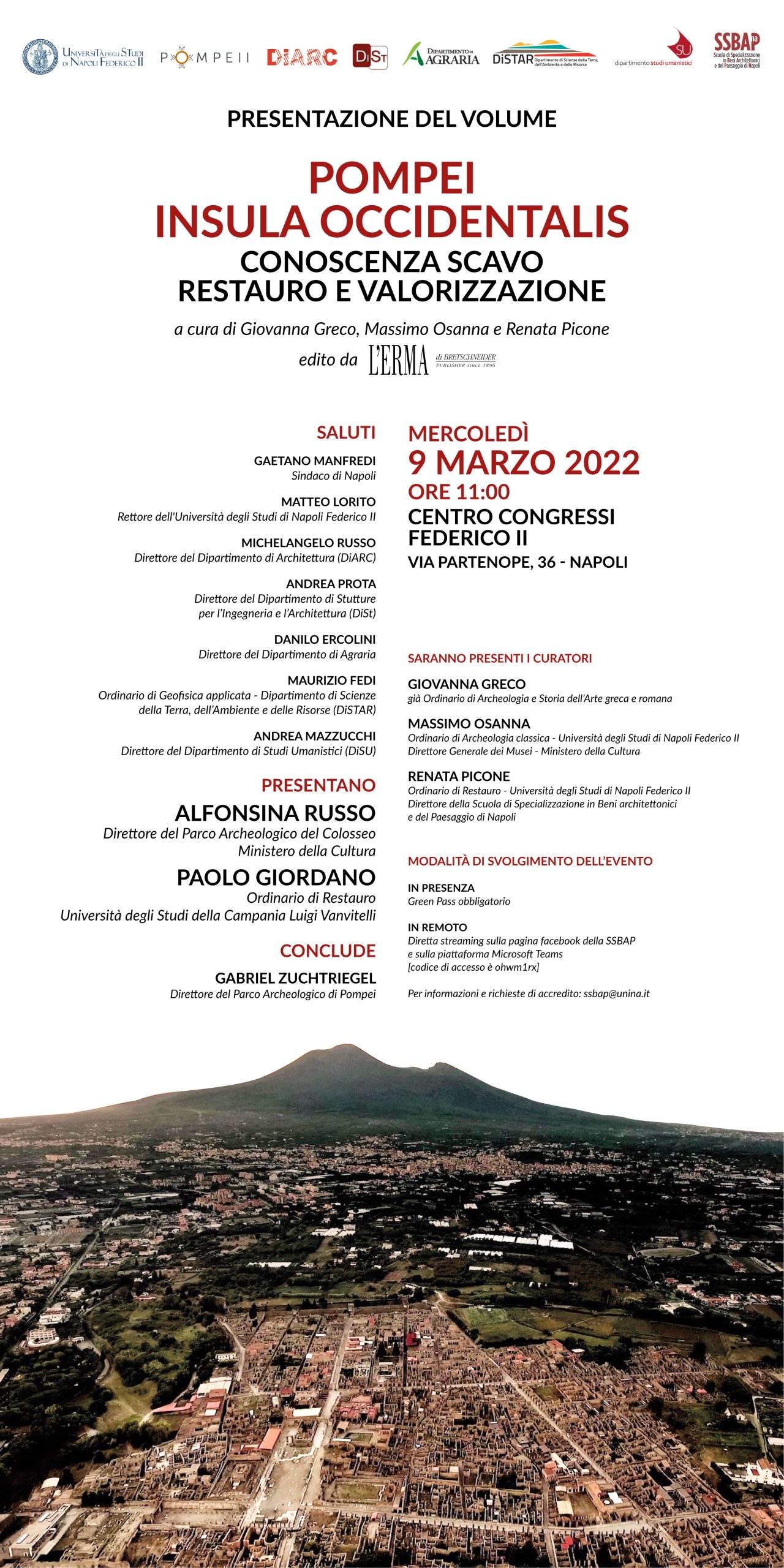 Napoli: al Centro congressi federiciano presentazione “Pompei, insula occidentalis”