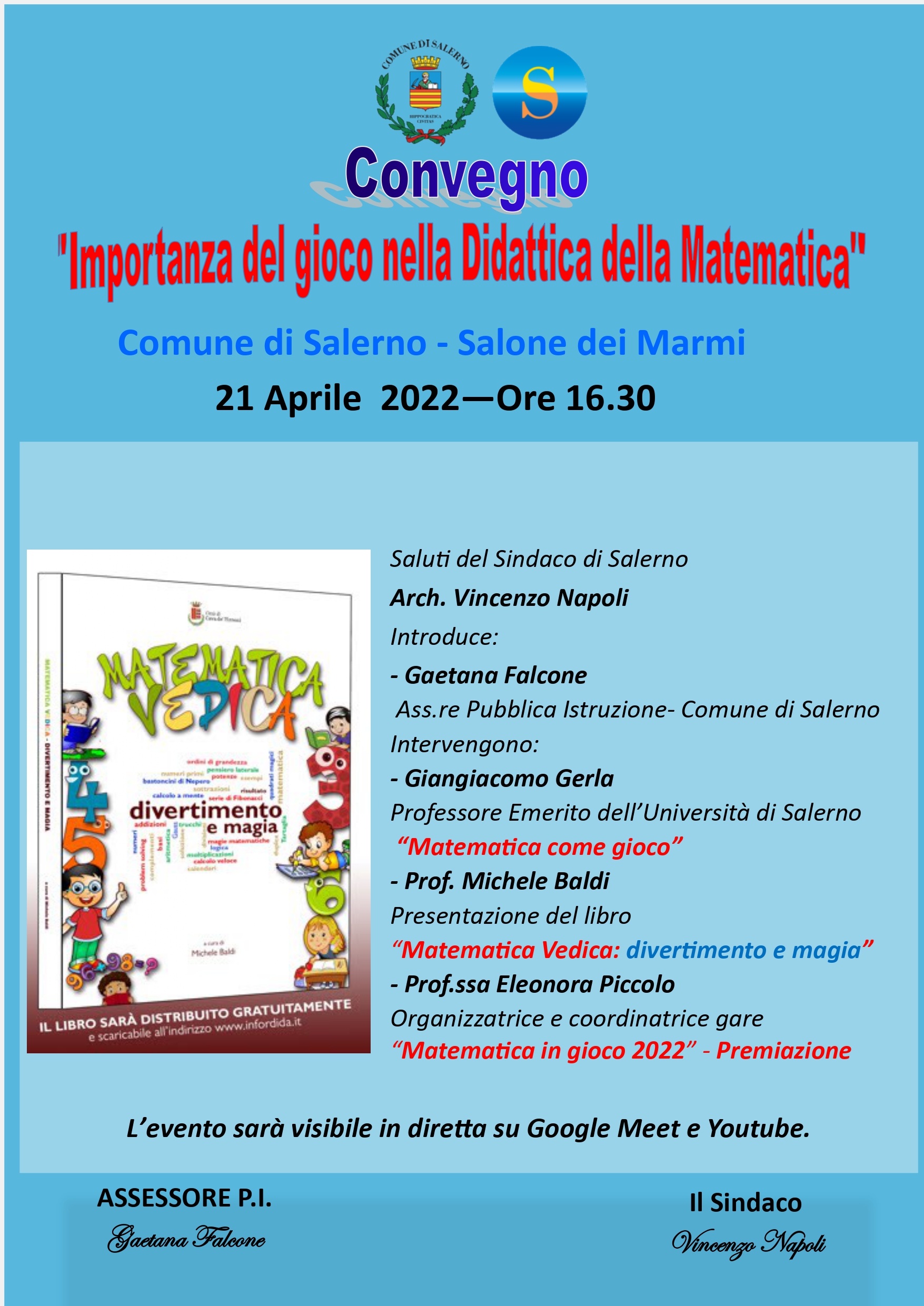 Salerno: convegno a Palazzo di Città “I giochi nella Didattica della Matematica”