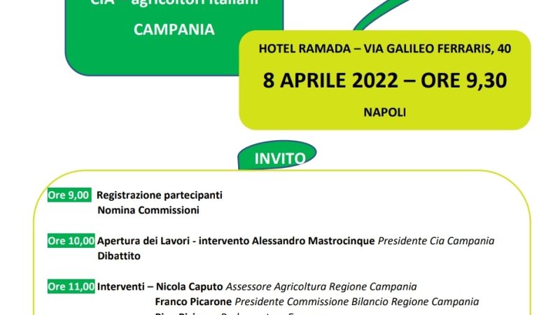 Campania: Cia, VIII Assemblea elettiva, reddito, sfida green e digitale