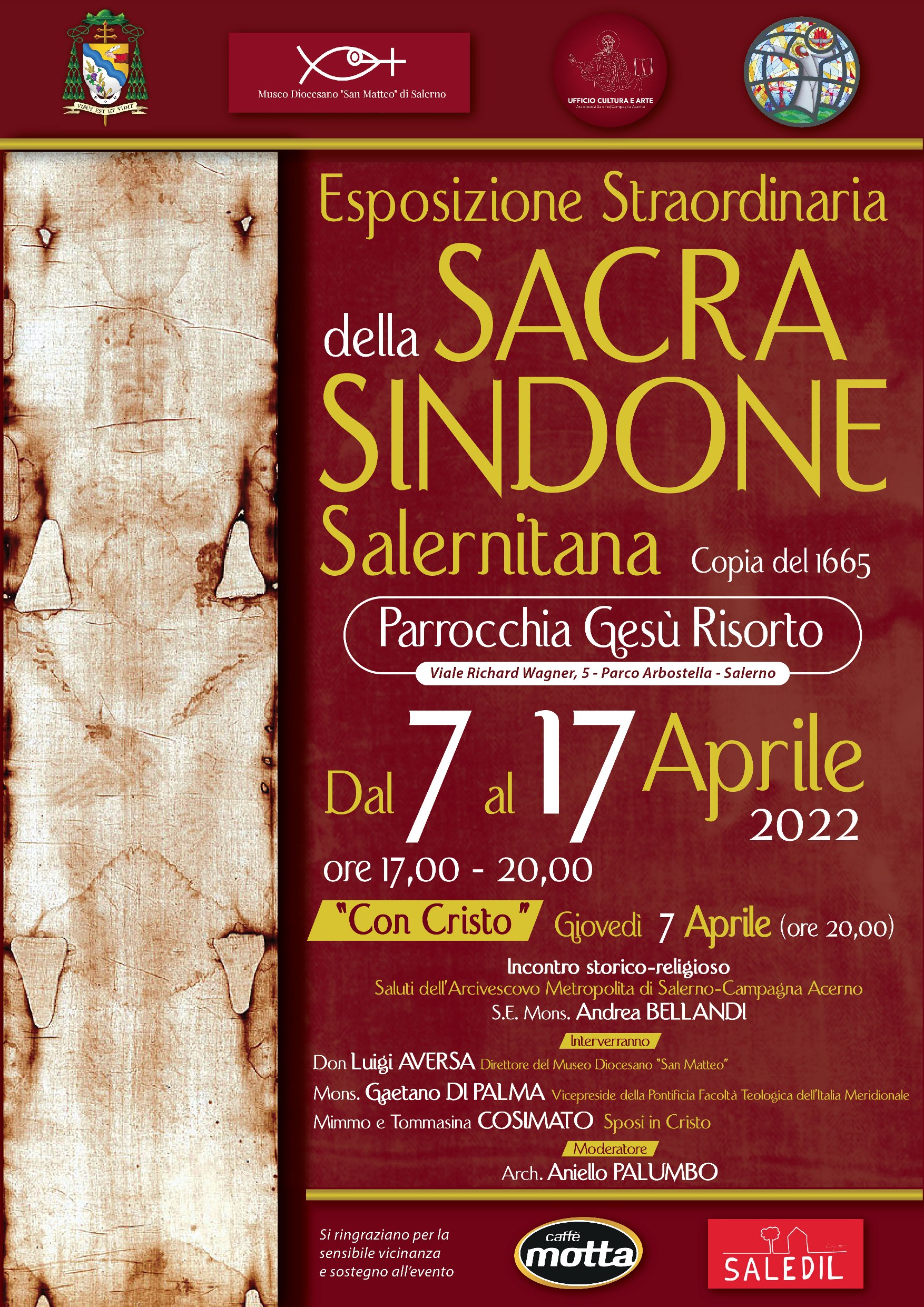 Salerno: Parrocchia Gesù Risorto, esposizione straordinaria “Sacra Sindone Salernitana” 7 -17 Aprile 2022