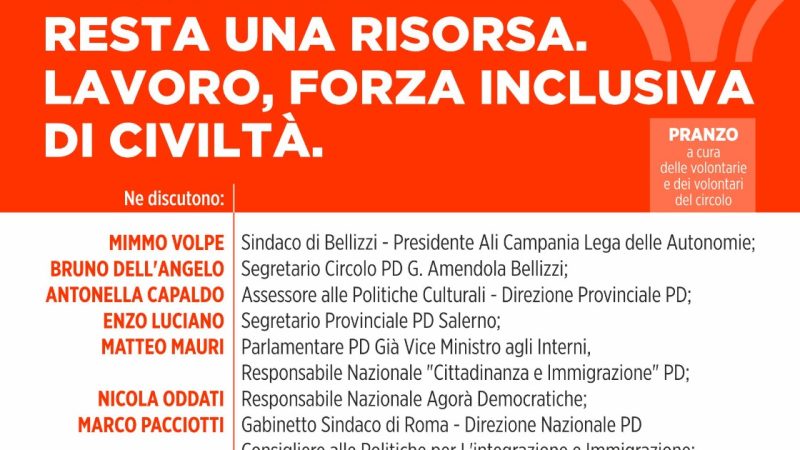 Bellizzi: Agorà Democratiche, all’Arena Troisi “Diversità resta risorsa, lavoro, forza inclusiva di civiltà”