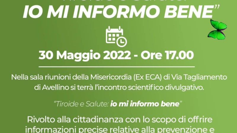 Avellino: AMEIR, Settimana mondiale della tiroide, convegno “Tiroide e Salute: io mi informo bene”