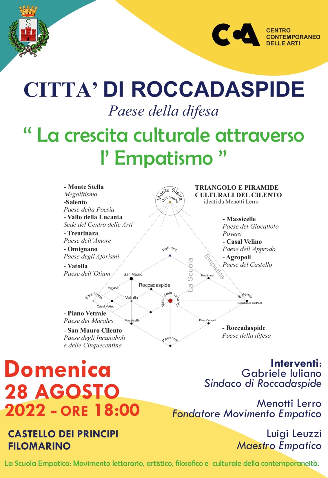 Roccadaspide: adesione a Movimento Empatico, presentazione a Castello Filomarino