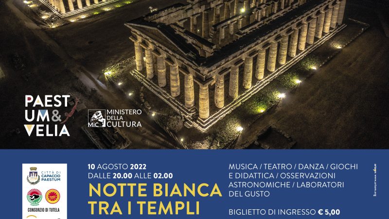 Paestum: “Notte Bianca tra i templi”, apertura straordinaria rea archeologica