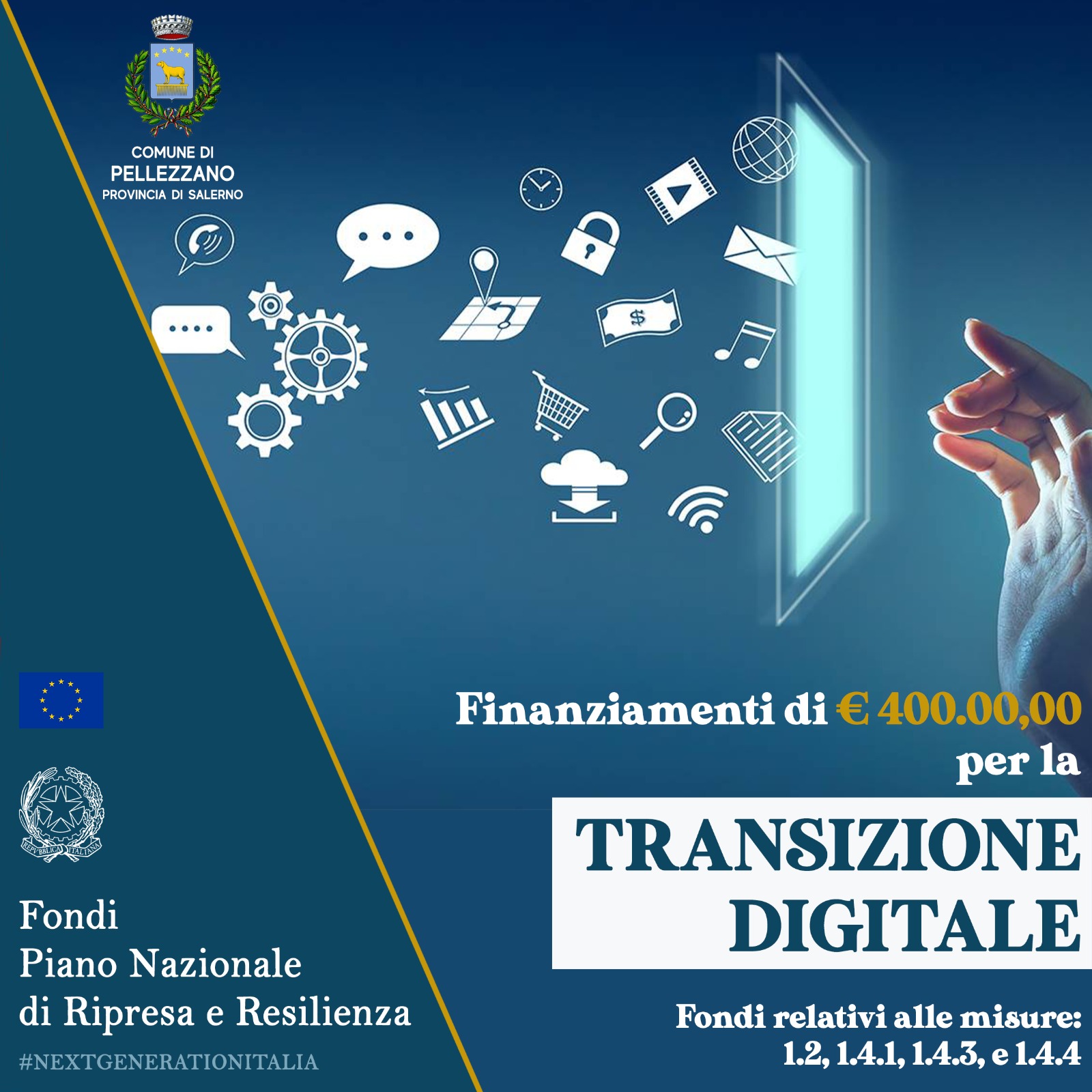 Pellezzano: PNRR, nuovi fondi a Comune per transizione digitale e connettività 