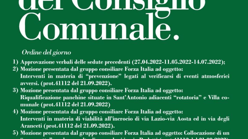 Pontecagnano Faiano: convocato Consiglio Comunale