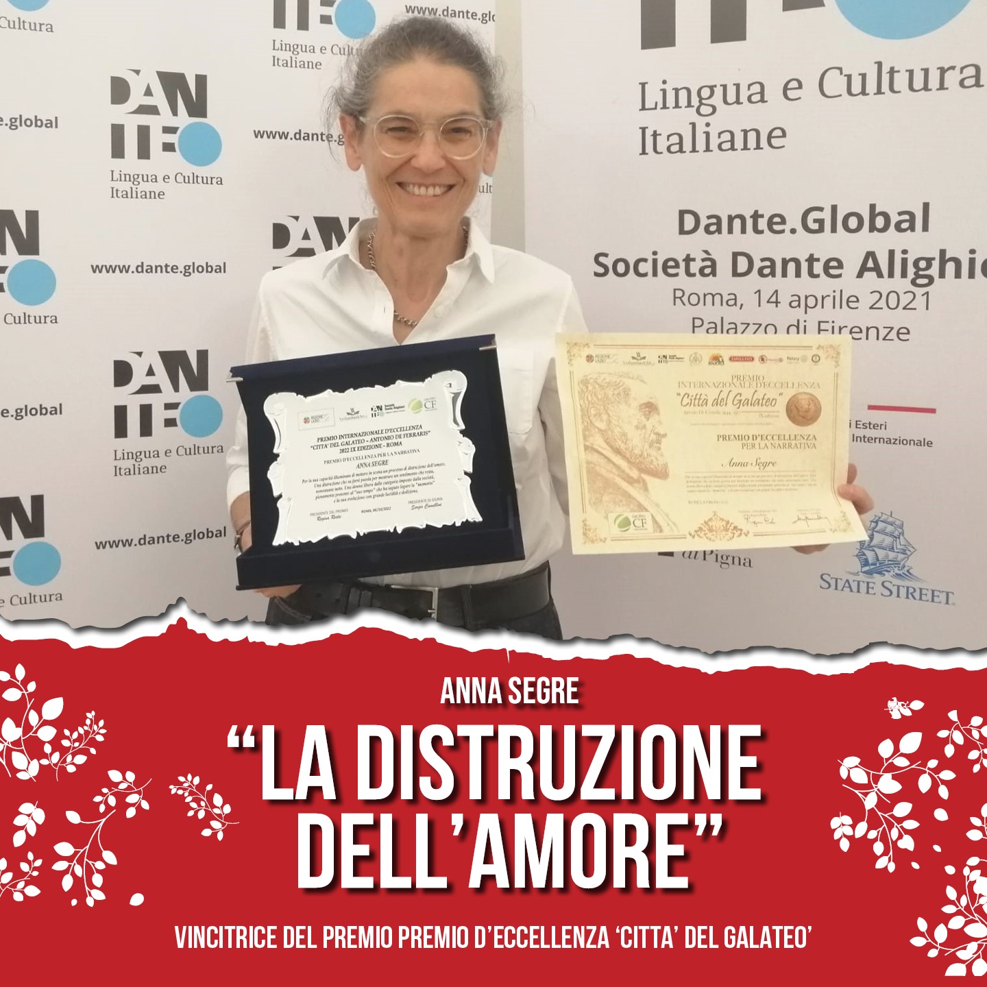 Roma: Società Dante Alighieri, ad Anna Segre Premio d’eccellenza “Città del galateo”