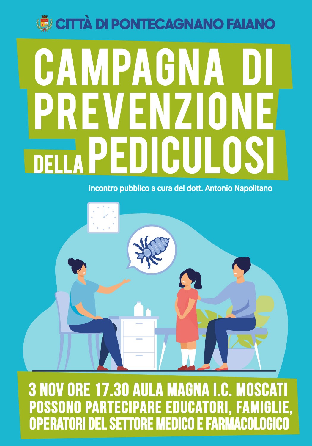 Pontecagnano Faiano: Pediculosi, campagna informativa