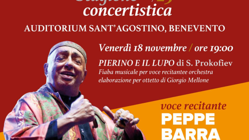 Benevento: Accademia Santa Sofia, al via stagione artistica con Peppe Barra