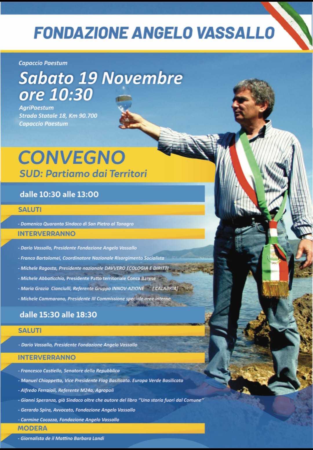 Paestum: Fondazione Angelo Vassallo, presentazione “Sud: Partiamo dai Territori”