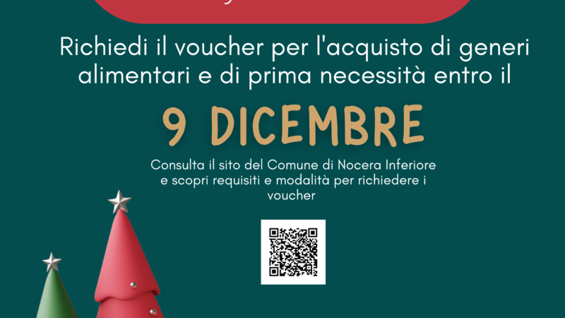 Nocera Inferiore: voucher per sostegno di solidarietà alimentare