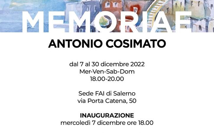 Salerno: FAI, “Memoriae”, in mostra opere di Antonio Cosimato