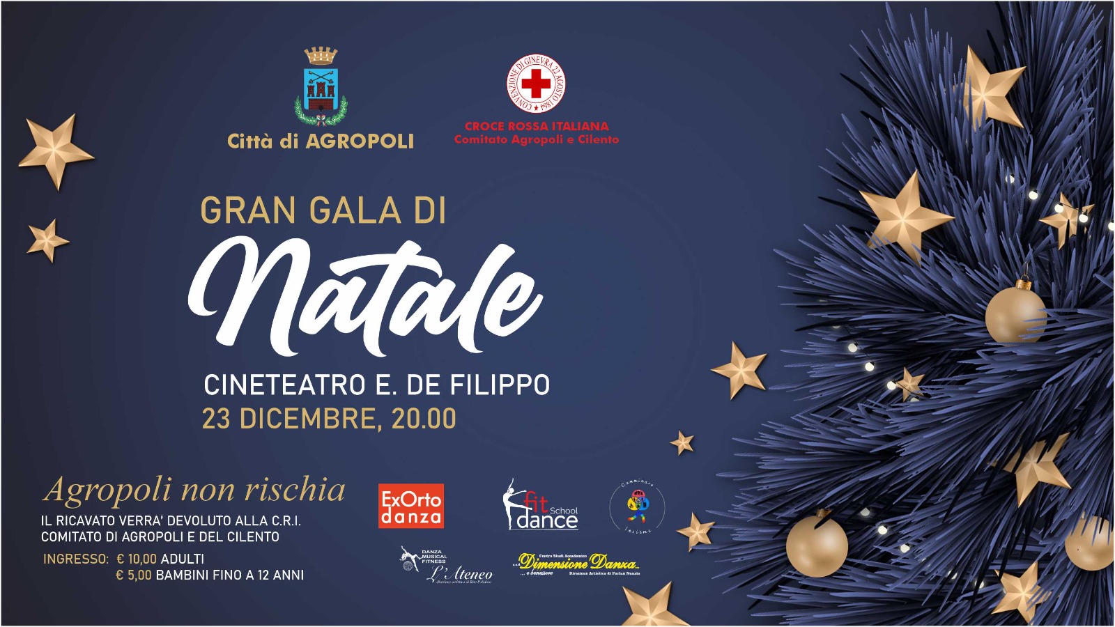 Agropoli: a Cineteatro “De Filippo” Gran Galà di Natale, all’insegna della solidarietà