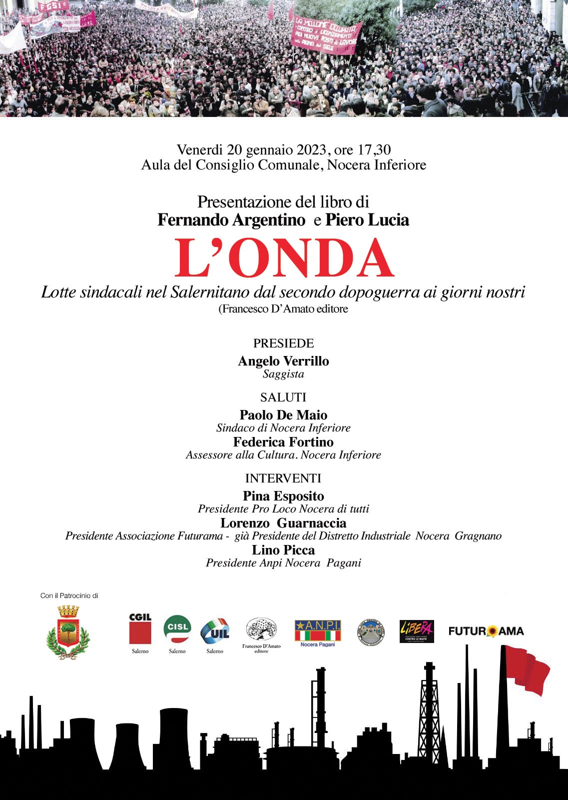 Nocera Inferiore: presentazione libro “L’Onda” di Fernando Argentino e Piero Lucia