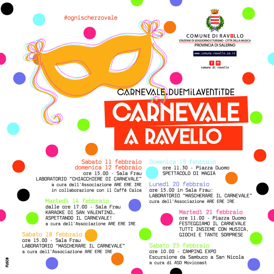 Ravello: Carnevale, appuntamenti a San Valentino 