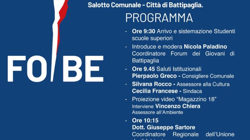 Battipaglia: Giorno del Ricordo, studenti a Municipio