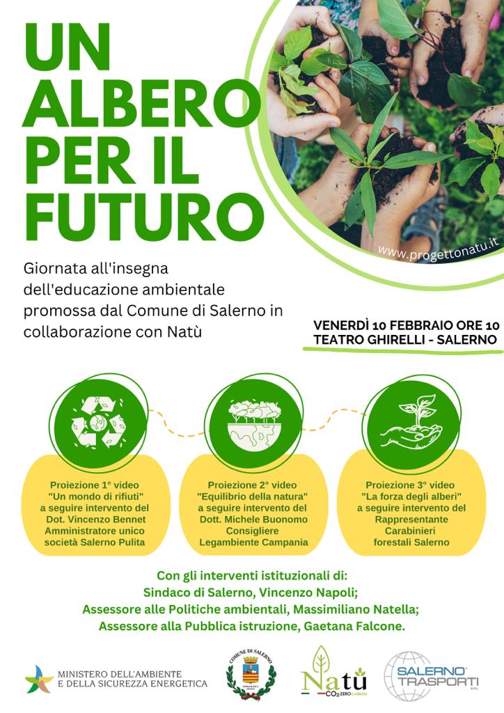 Salerno: a Teatro Ghirelli Progetto Natù “Un albero per il futuro”