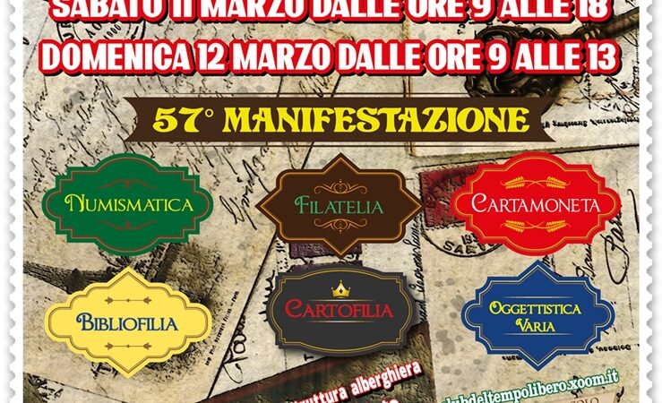 Castellammare di Stabia: Circolo Tempo Libero, 57^ ediz. Collezionismo 11 -12 Marzo 2023