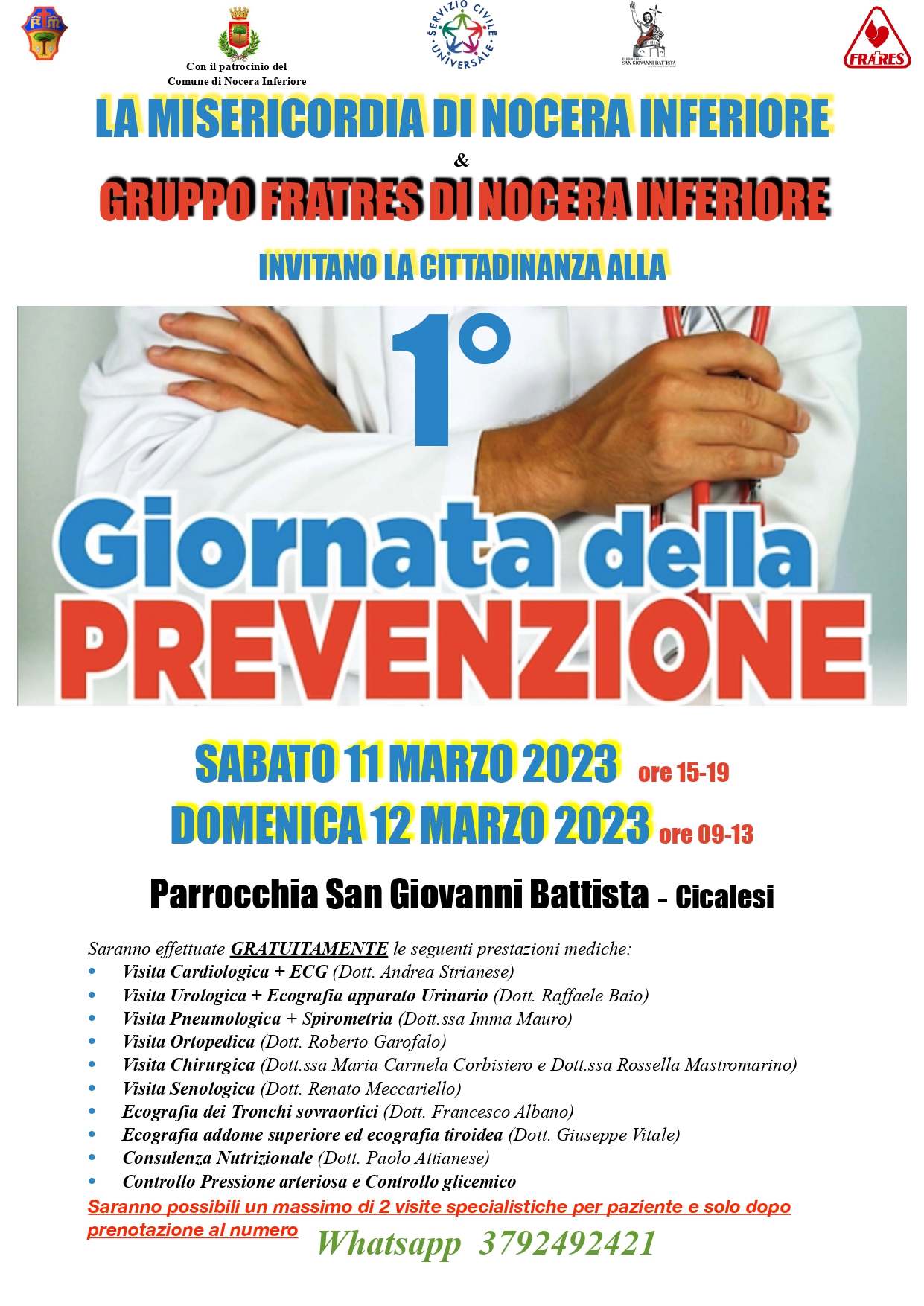 Nocera Inferiore: I Giornata della prevenzione, visite mediche gratuite