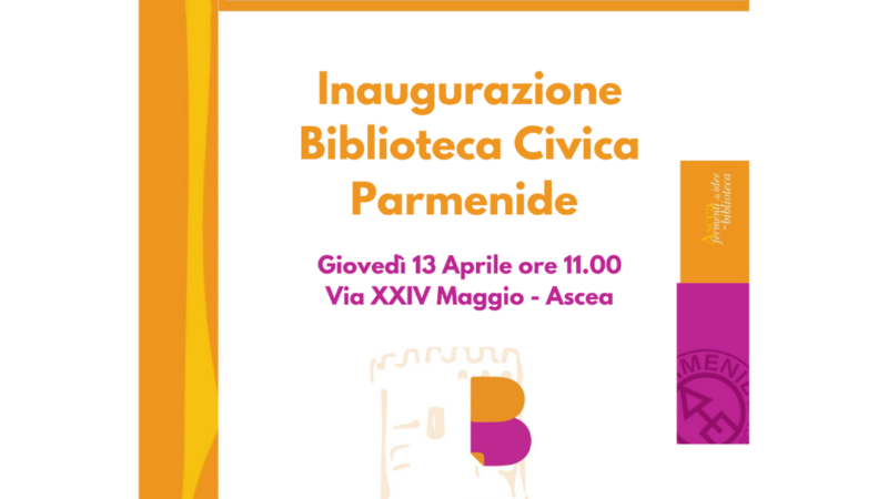 Ascea: inaugurazione Biblioteca Civica Parmenide