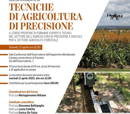 Fisciano: COAM, al via Corso avanzato in “Tecniche di Agricoltura di Precisione”