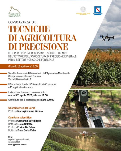 Fisciano: COAM, al via Corso avanzato in “Tecniche di Agricoltura di Precisione”