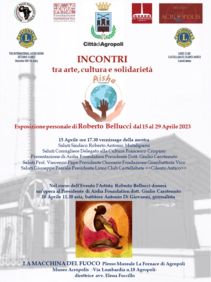 Agropoli: alla Fornace incontri tra arte, cultura e solidarietà, mostra personale di Roberto Bellucci