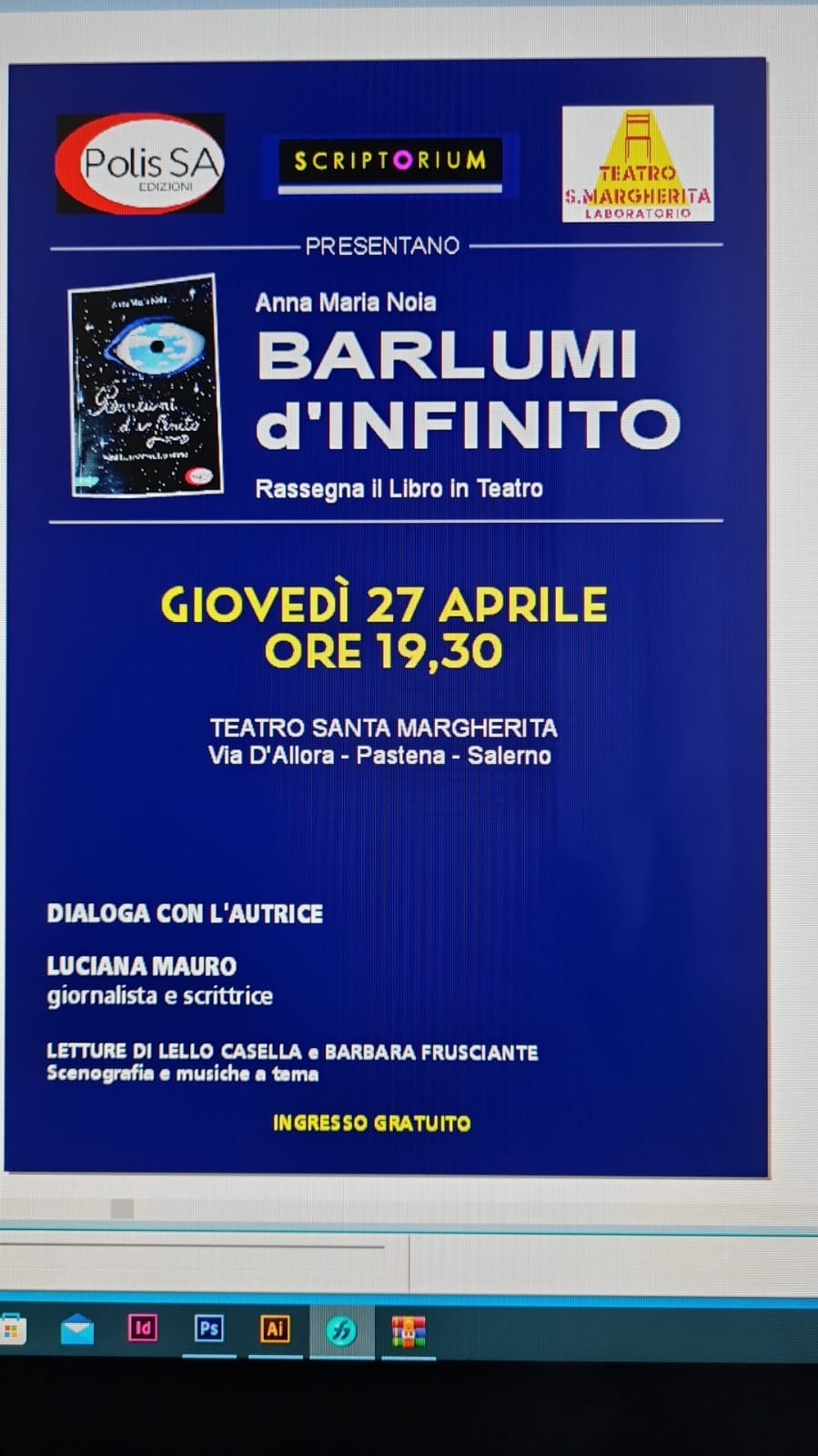 Salerno: a Teatro Santa Margherita libro di Annamaria Noia “Barlumi d’Infinito”