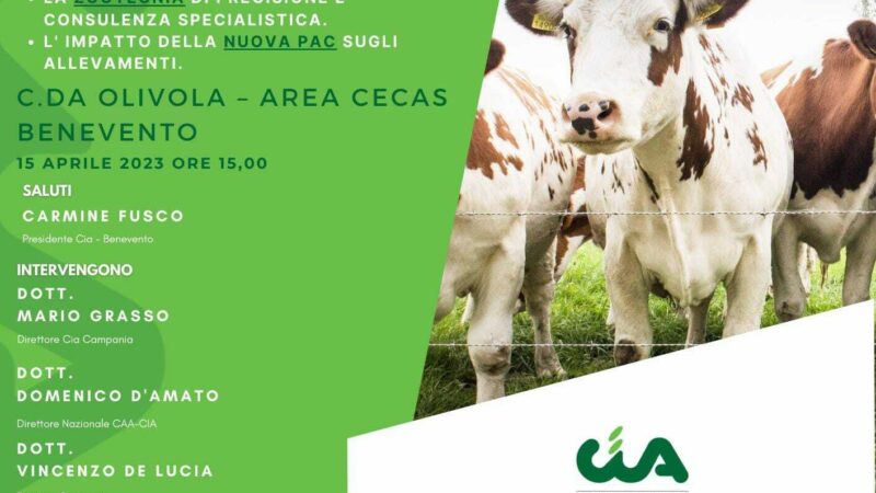 Benevento: Cia a ItaliAlleva, workshop “Zootecnia di precisione e consulenza specialistica, impatto  nuova Pac su allevamenti”