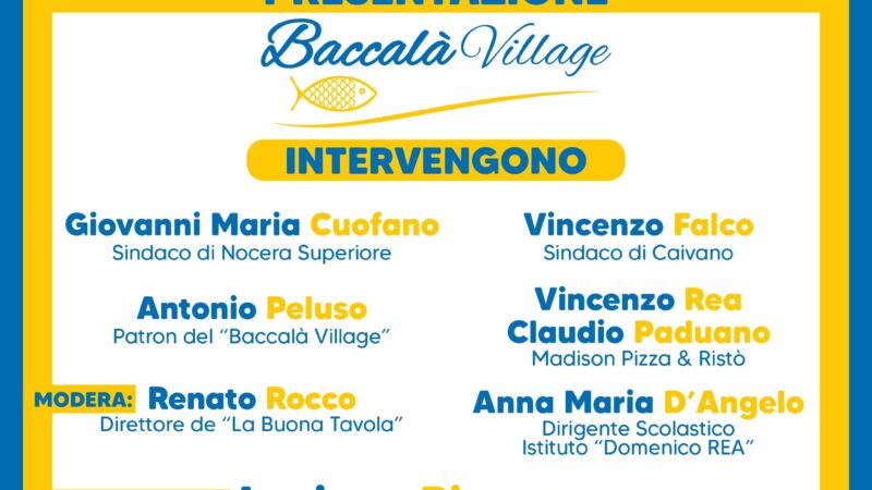 Nocera Superiore: presentazione Baccalà Village, conferenza stampa