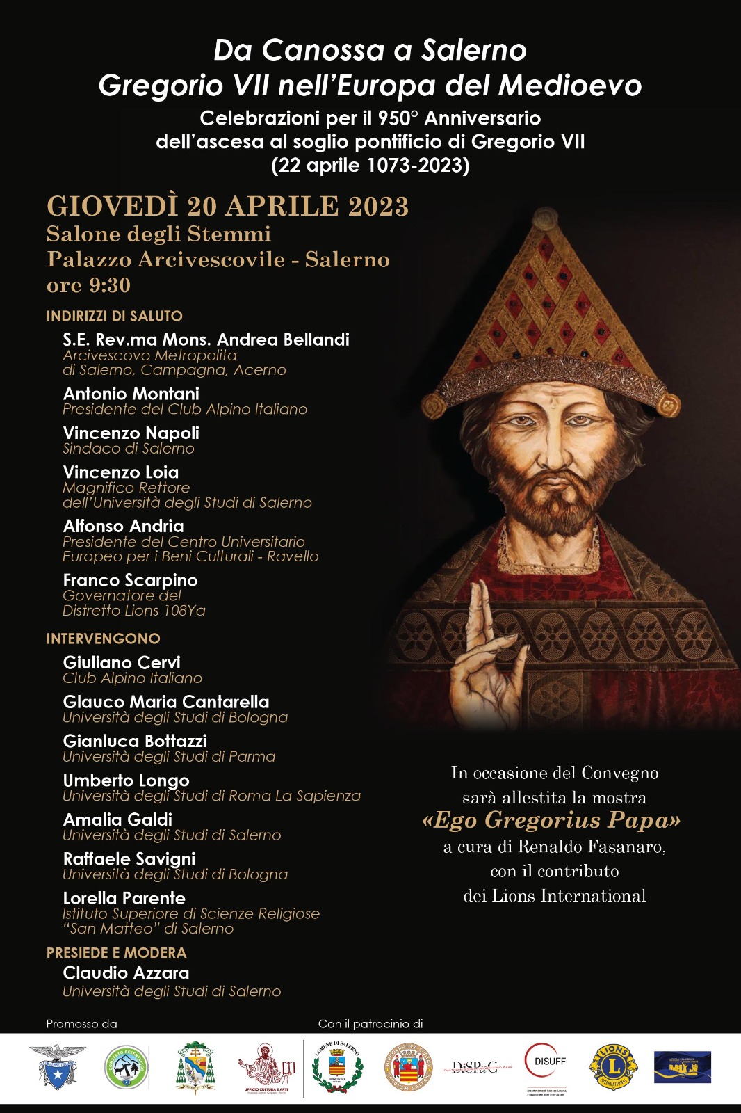 Salerno: Convegno “Da Canossa a Salerno: Gregorio VII nell’Europa del Medioevo”, celebrazioni per 950° anniversario