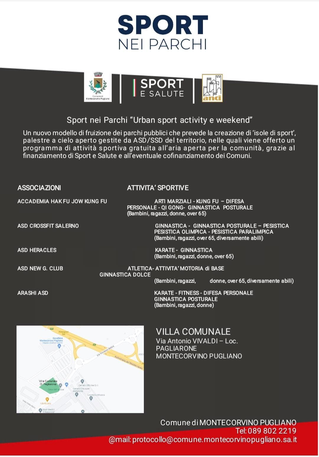 Montecorvino Pugliano: ASD/SSD, Sport nei Parchi