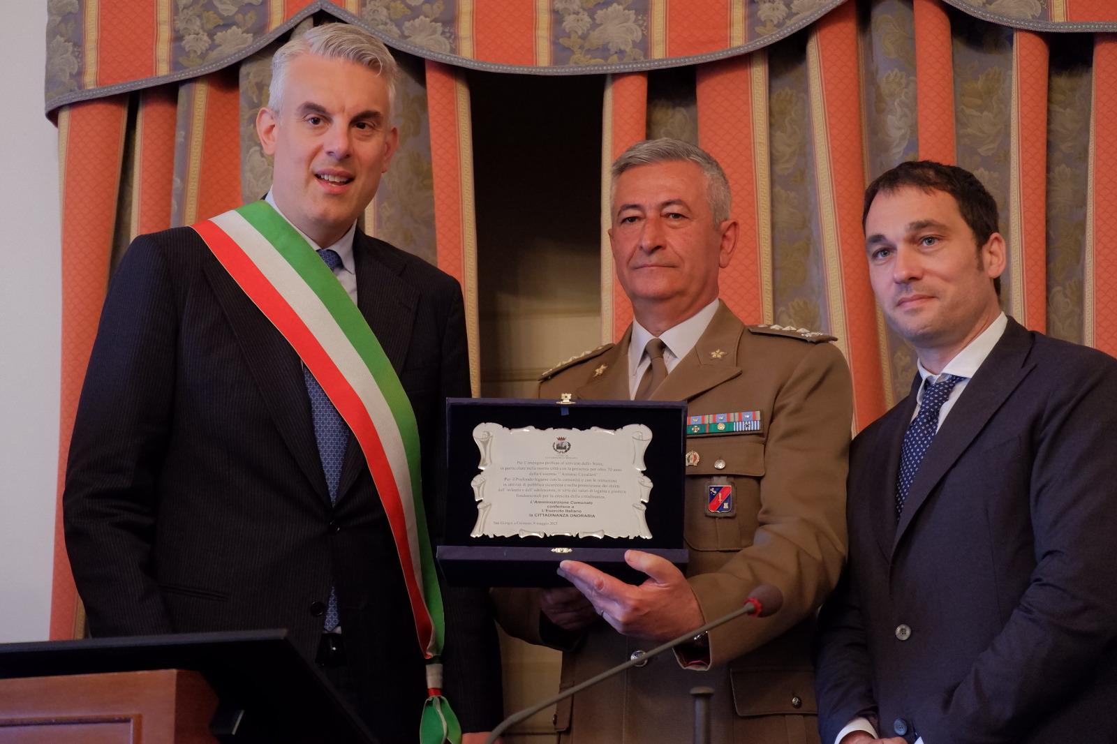 San Giorgio a Cremano: conferita Cittadinanza Onoraria ad Esercito Italiano