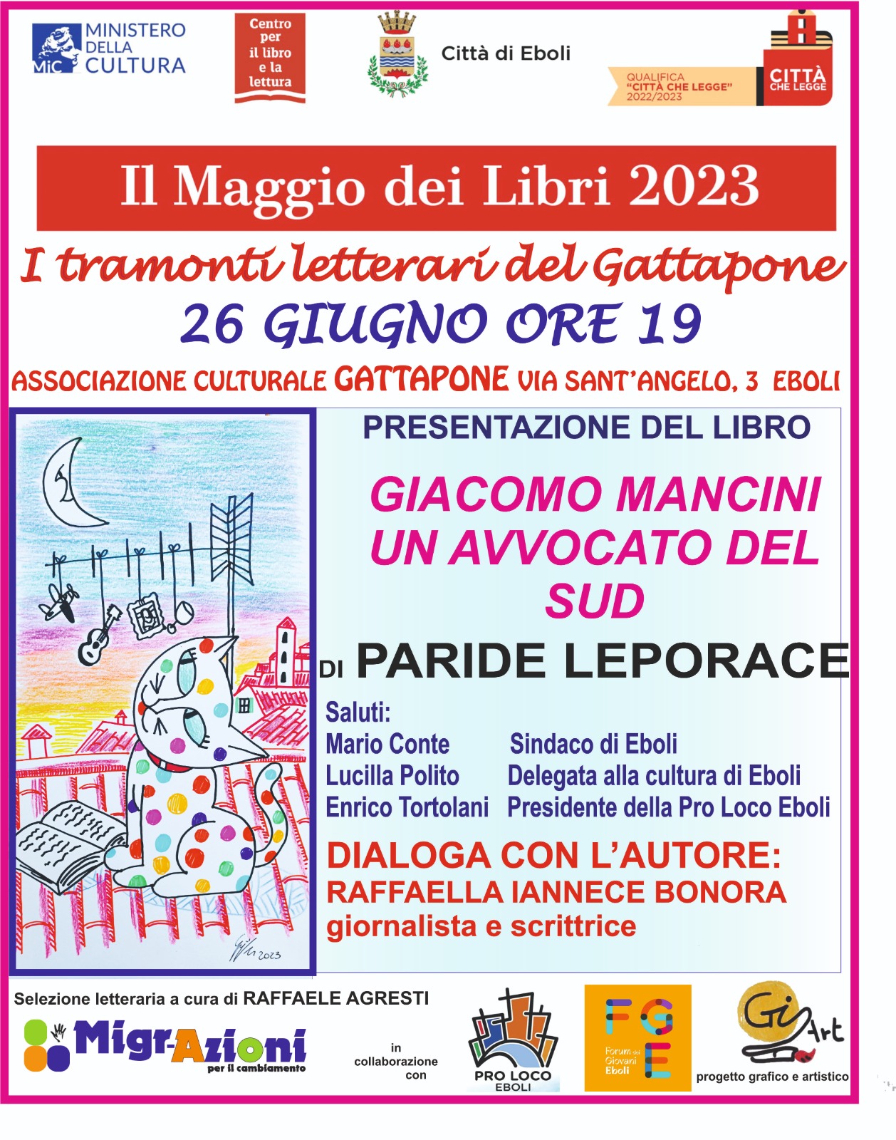 Eboli: presentazione libro di Paride Leporace  “Giacomo Mancini un avvocato del sud” a Gattapone 