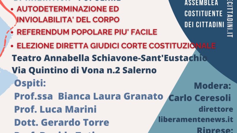 Salerno: convegno “Salute e democrazia: la parola ai cittadini”