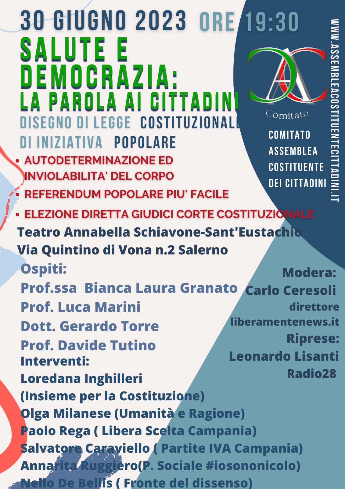 Salerno: convegno “Salute e democrazia: la parola ai cittadini”