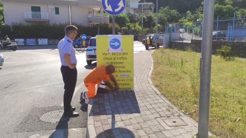 Nocera Superiore: lavori in Via Ricco, percorsi alternativi trasporto pubblico