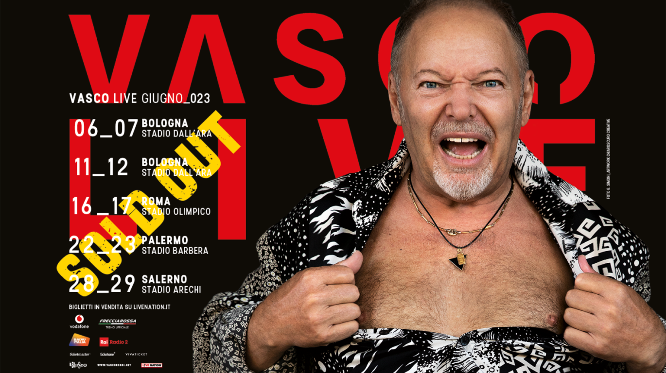 Salerno: Vasco Live, sold out per chiusura tour  28-29 Giugno 2023