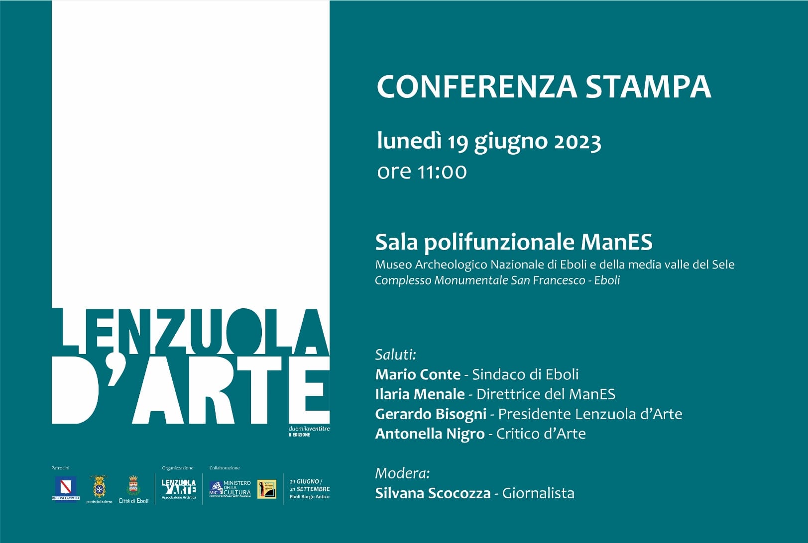 Eboli: II ediz.“Lenzuola d’Arte”, conferenza stampa  