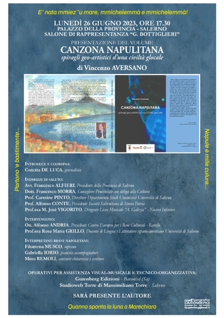 Salerno: presentazione libro “Canzona napulitana” del prof. Vincenzo Aversano