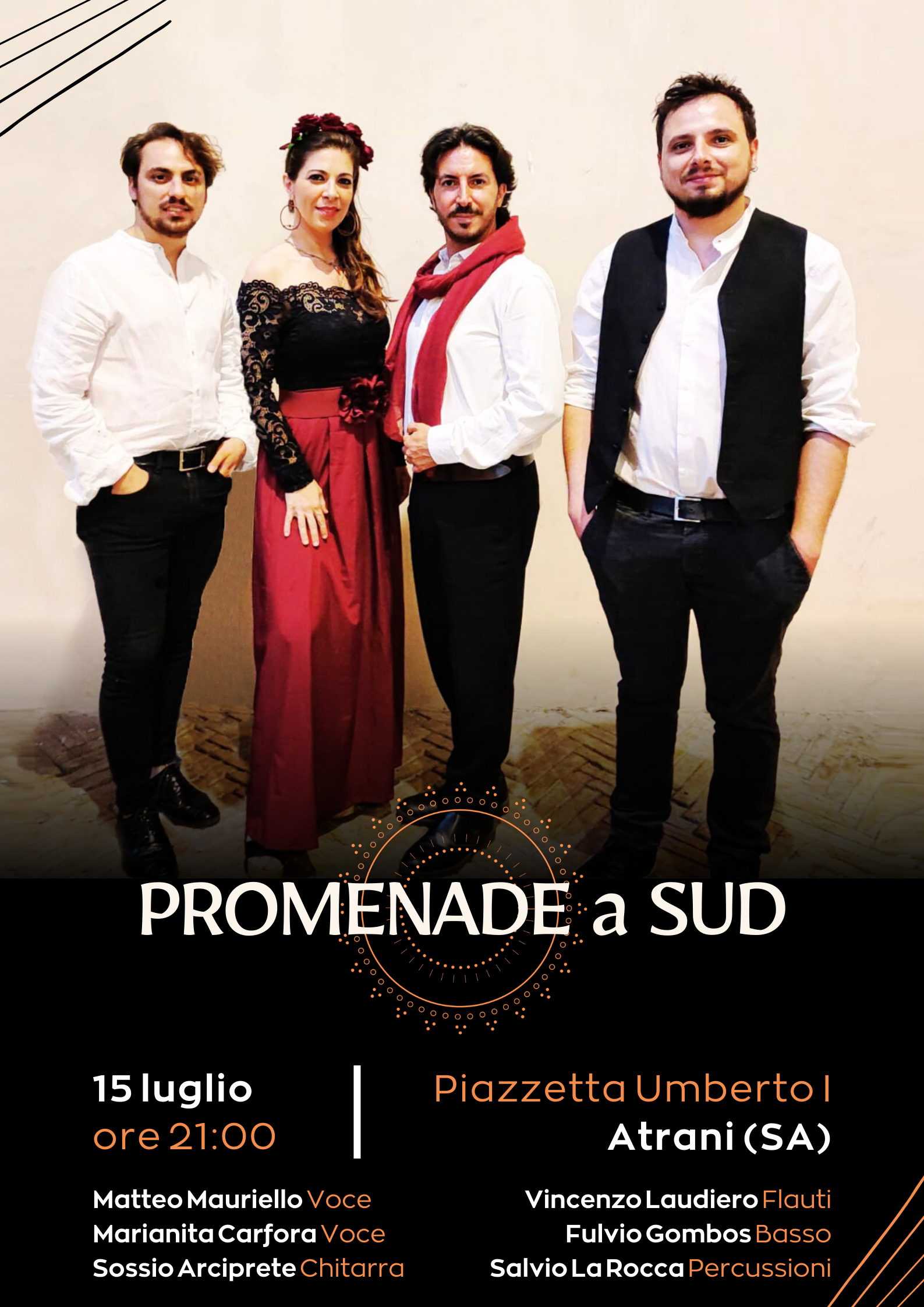 Atrani: Promenade a Sud, 15 luglio 2023 concerto spettacolo