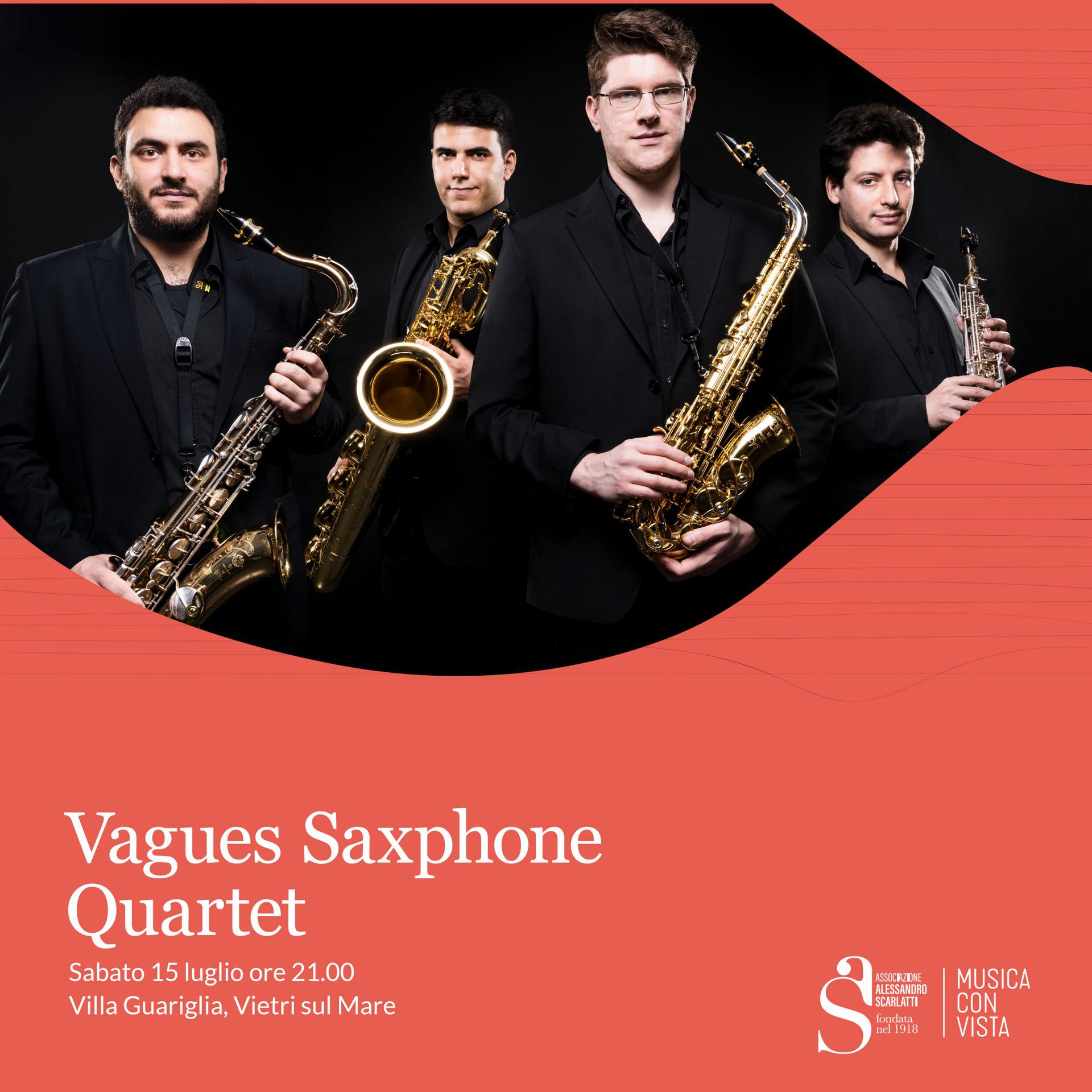 Vietri sul Mare: Festival “Musica con Vista”, a Villa Guariglia concerto “Vagues Saxophone Quartet”