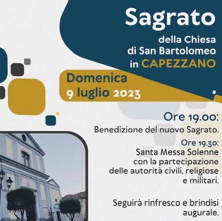 Pellezzano: Capezzano, inaugurazione nuovo sagrato Chiesa di San Bartolomeo   