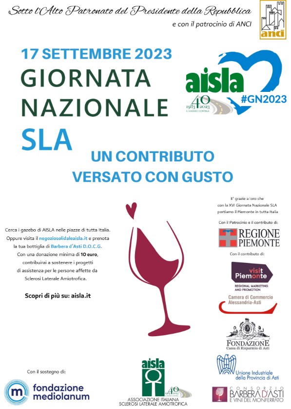 AISLA:  XVI ediz. Giornata Nazionale SLA per 40 anni d’attività