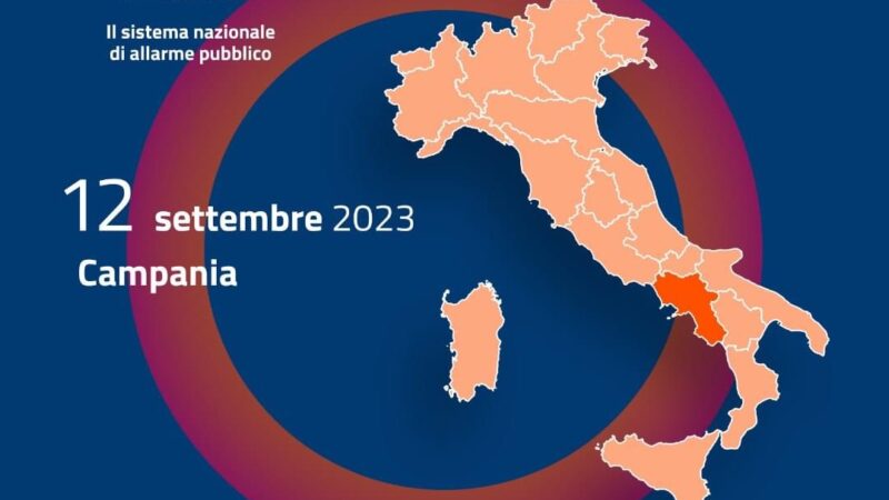 Regione Campania: IT-ALERT, 12 Settembre sperimentazione sistema allerta